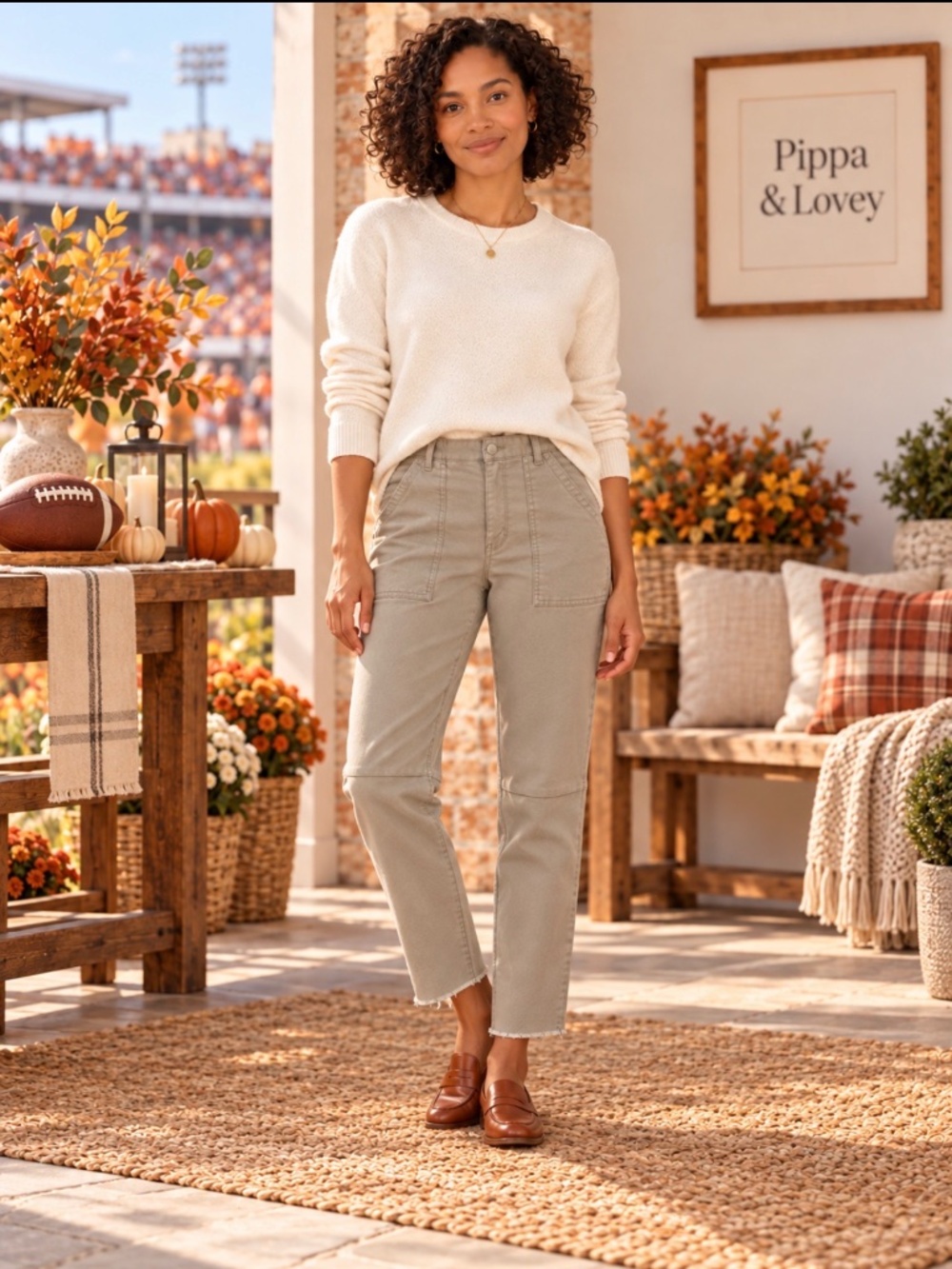 Banana Republic Girlfriend Utility Chino Pants | Stone Beige | Size 4